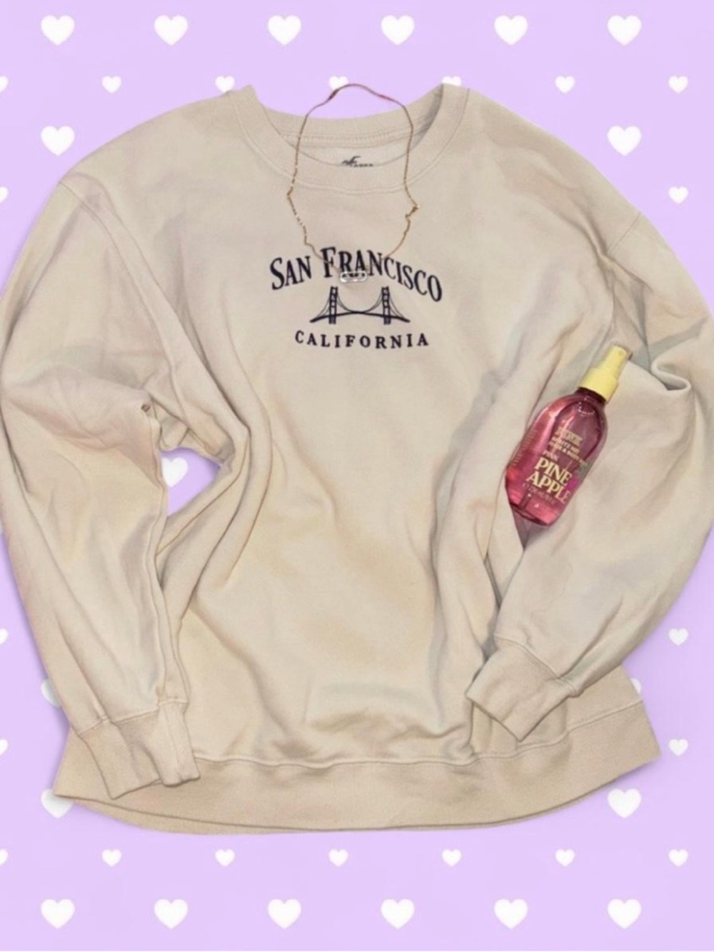 Hollister San Francisco Cream Sweatshirt